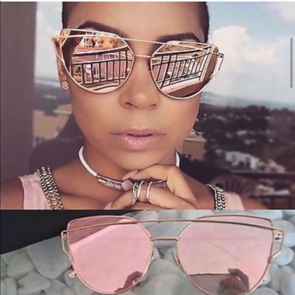 Cat Eye Vintage Reflective Sunglasses - Picture 4 of 8